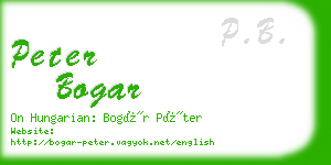 peter bogar business card